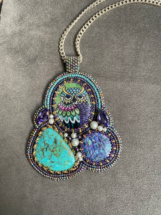 Turquoise Owl Necklace